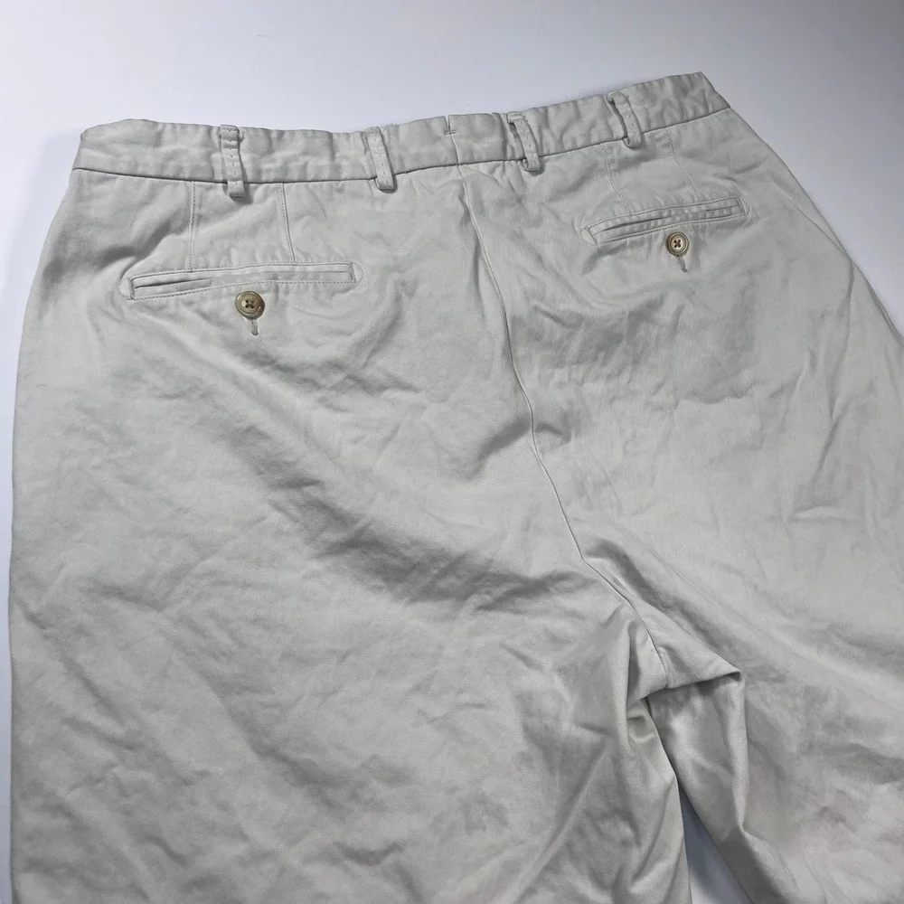 Peter Millar‎ Chino Shorts Mens 36 Stone Pima Cotton Flat Front Golf Casual